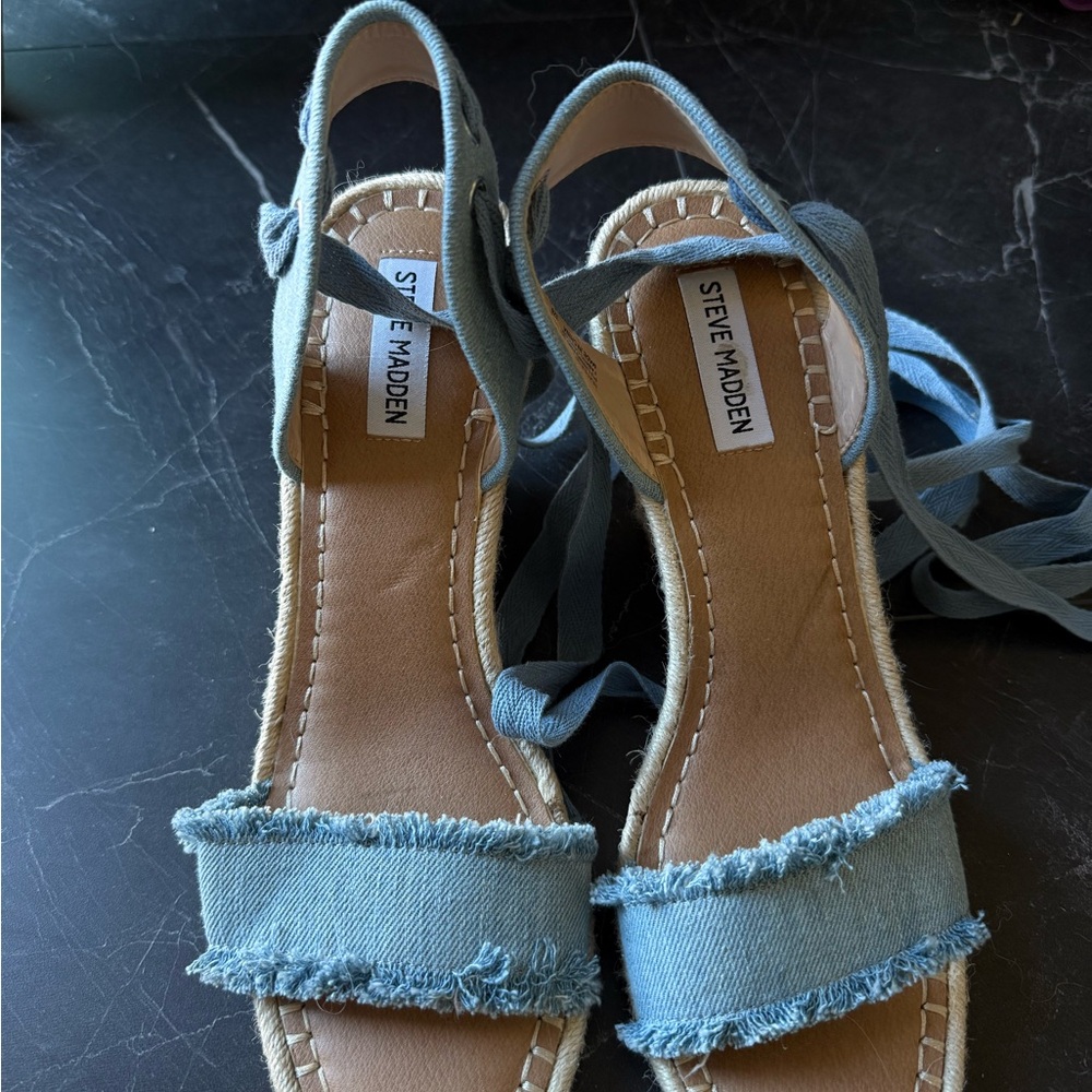 Steve Madden Denim Blue Espadrille Sandals